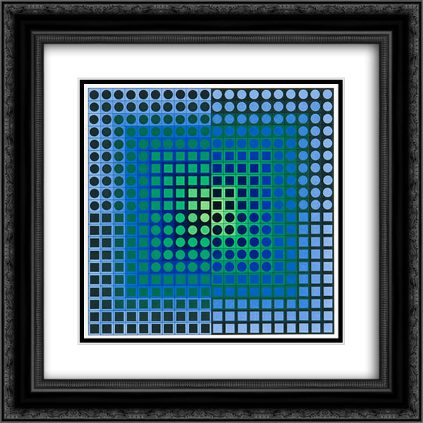 Zoeld V 20x20 Black Ornate Wood Framed Art Print Poster with Double Matting by Vasarely, Victor