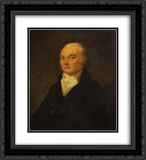Retrato de desconhecido 20x22 Black Ornate Wood Framed Art Print Poster with Double Matting by Portuense, Vieira
