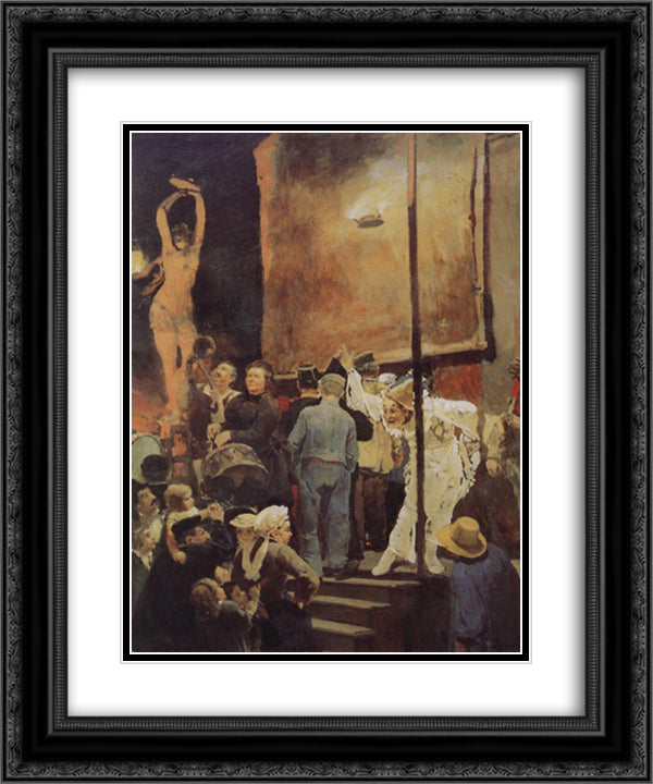 Acrobats (On a holiday near Paris) 20x24 Black Ornate Wood Framed Art Print Poster with Double Matting by Vasnetsov, Viktor
