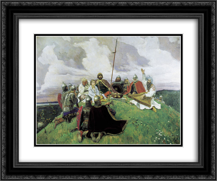 Boyan 24x20 Black Ornate Wood Framed Art Print Poster with Double Matting by Vasnetsov, Viktor