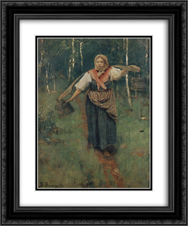 For water 20x24 Black Ornate Wood Framed Art Print Poster with Double Matting by Vasnetsov, Viktor