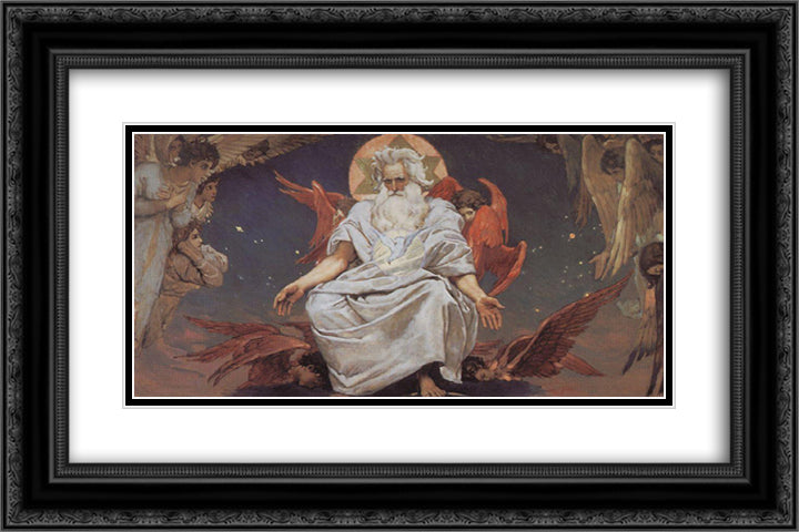 God of hosts 24x16 Black Ornate Wood Framed Art Print Poster with Double Matting by Vasnetsov, Viktor