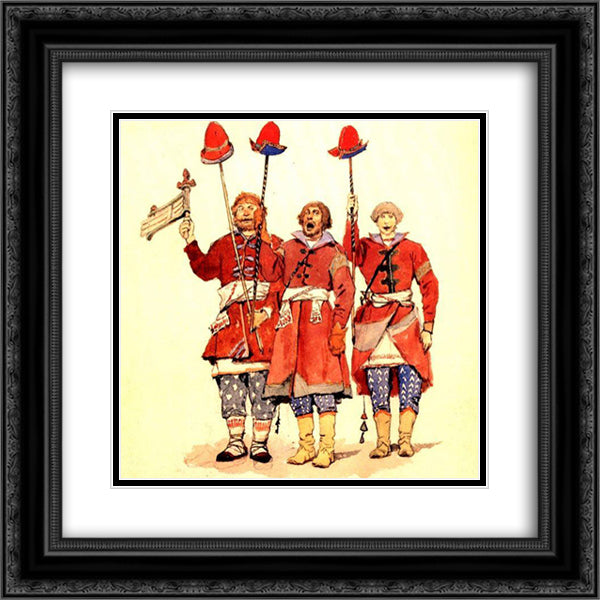 Herald 20x20 Black Ornate Wood Framed Art Print Poster with Double Matting by Vasnetsov, Viktor