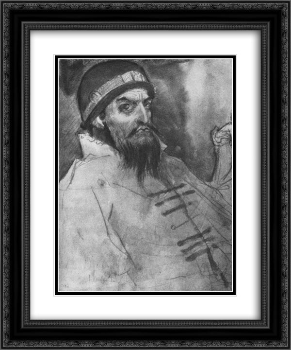 Ivan the Terrible(Sketch) 20x24 Black Ornate Wood Framed Art Print Poster with Double Matting by Vasnetsov, Viktor