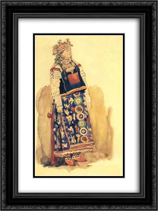 Kupava 18x24 Black Ornate Wood Framed Art Print Poster with Double Matting by Vasnetsov, Viktor