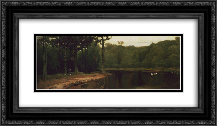 Lull 24x14 Black Ornate Wood Framed Art Print Poster with Double Matting by Vasnetsov, Viktor