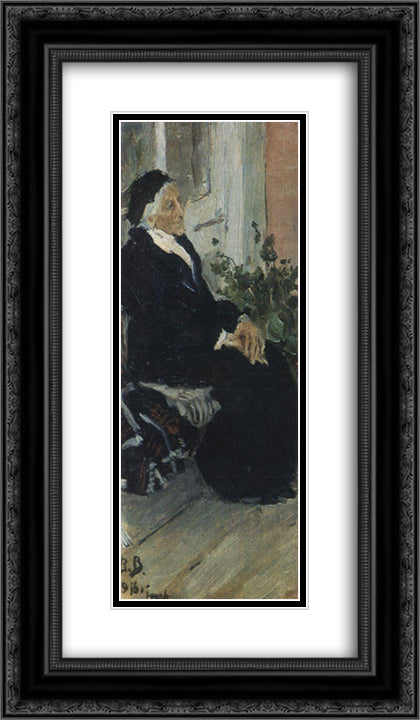 M.I. Ryazantseva 14x24 Black Ornate Wood Framed Art Print Poster with Double Matting by Vasnetsov, Viktor