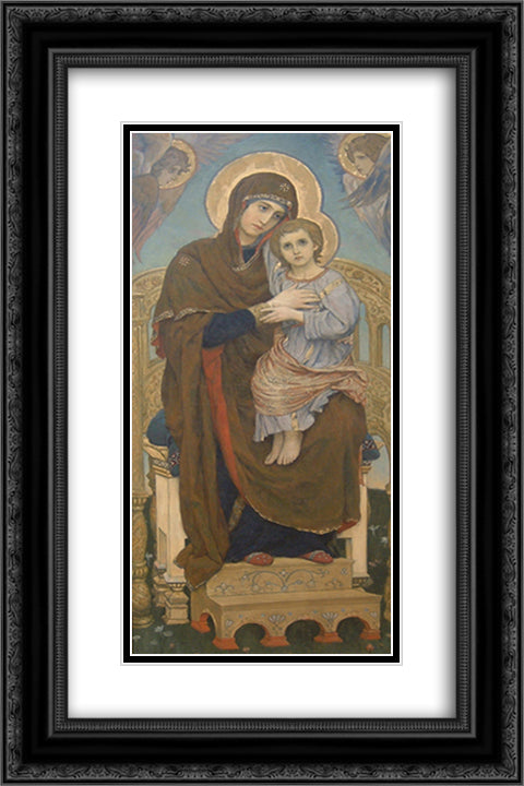 Madonna 16x24 Black Ornate Wood Framed Art Print Poster with Double Matting by Vasnetsov, Viktor