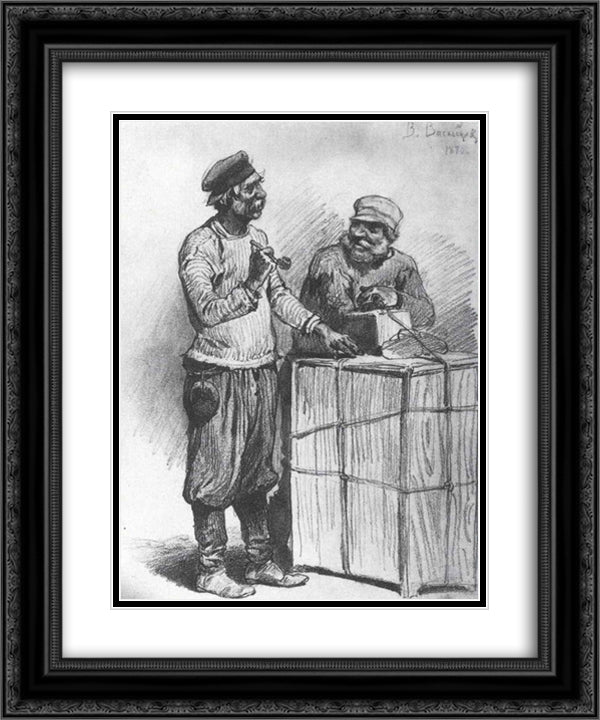 Porters 20x24 Black Ornate Wood Framed Art Print Poster with Double Matting by Vasnetsov, Viktor