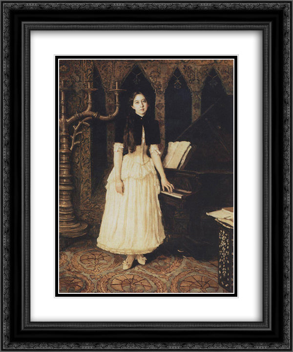 Portrait of Helena Adrianovny Prahovo 20x24 Black Ornate Wood Framed Art Print Poster with Double Matting by Vasnetsov, Viktor