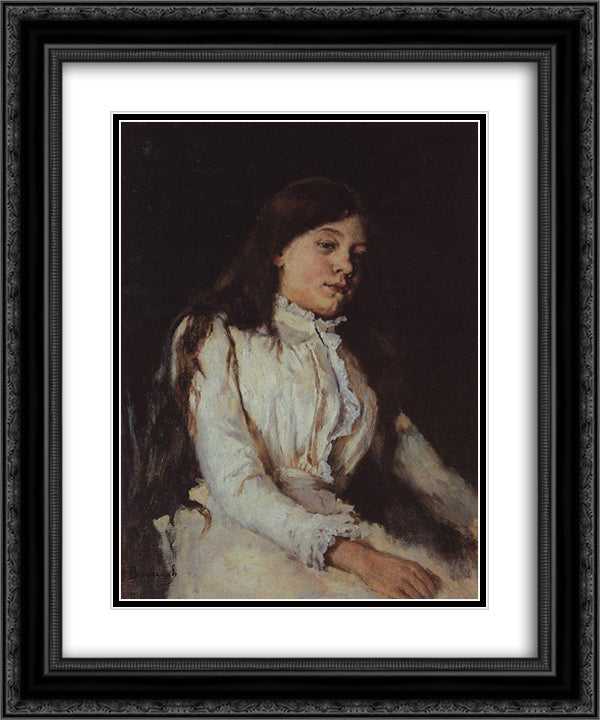 Portrait of Natalia Anatolevna Mammoth 20x24 Black Ornate Wood Framed Art Print Poster with Double Matting by Vasnetsov, Viktor