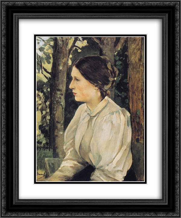 Portrait of Tatyana Vasnetsova, the Artist`s Daughter 20x24 Black Ornate Wood Framed Art Print Poster with Double Matting by Vasnetsov, Viktor