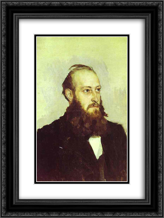 Portrait of Victor Goshkevich, the Founder of the Historic Aarchaeological Museum in Kherson 18x24 Black Ornate Wood Framed Art Print Poster with Double Matting by Vasnetsov, Viktor