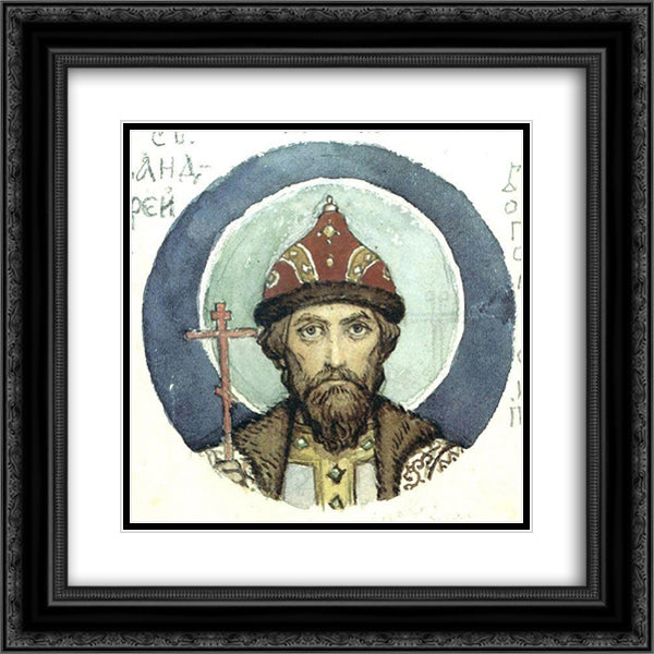 Prince Andrey Bogolyubsky 20x20 Black Ornate Wood Framed Art Print Poster with Double Matting by Vasnetsov, Viktor