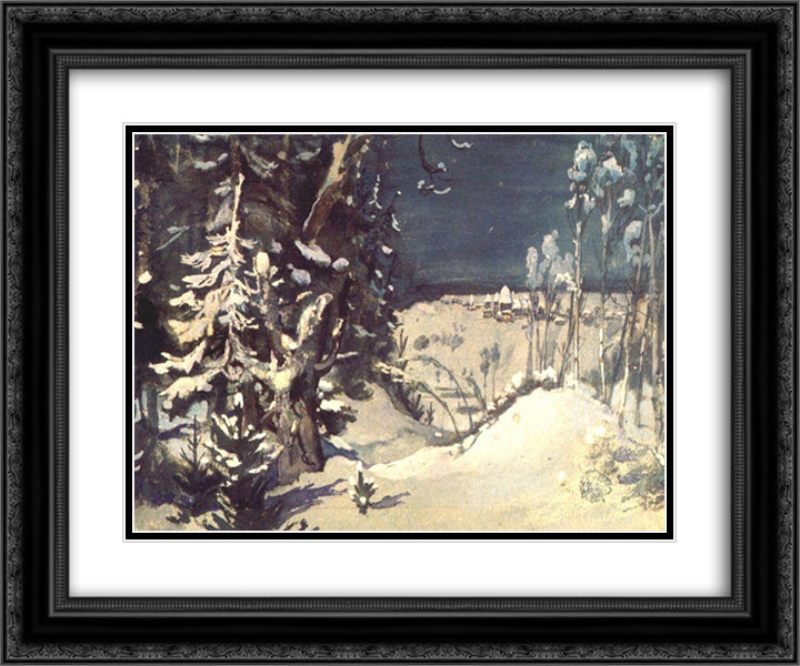 Prologue 24x20 Black Ornate Wood Framed Art Print Poster with Double Matting by Vasnetsov, Viktor