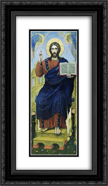 Savior 14x24 Black Ornate Wood Framed Art Print Poster with Double Matting by Vasnetsov, Viktor