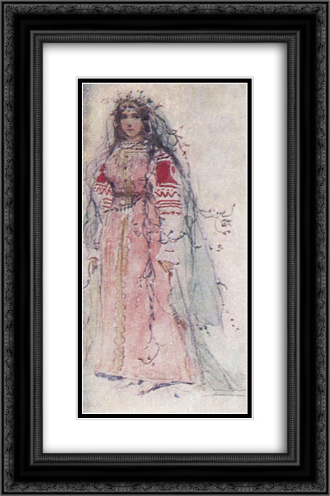 Spring 16x24 Black Ornate Wood Framed Art Print Poster with Double Matting by Vasnetsov, Viktor