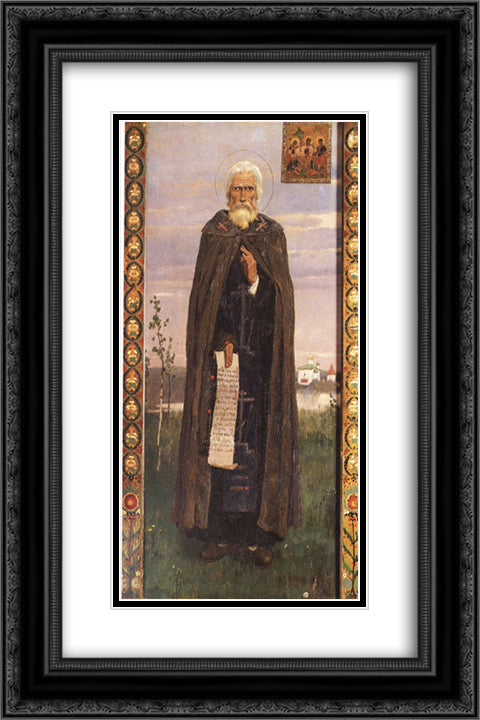 St. Sergius of Radonezh 16x24 Black Ornate Wood Framed Art Print Poster with Double Matting by Vasnetsov, Viktor