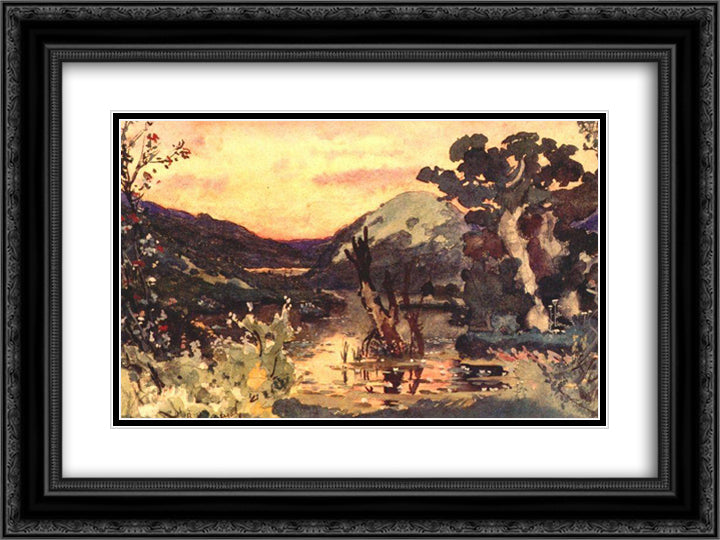 Yarilin Valley 24x18 Black Ornate Wood Framed Art Print Poster with Double Matting by Vasnetsov, Viktor