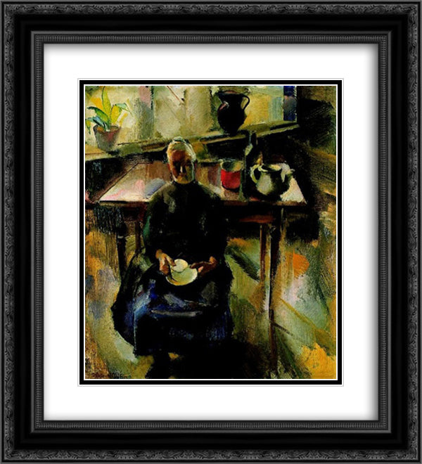 Kitchen (In the Kitchen, Room Interior) 20x22 Black Ornate Wood Framed Art Print Poster with Double Matting by Aba Novak, Vilmos