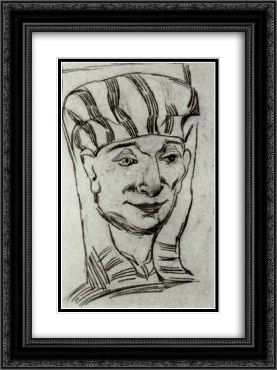 Mask of an Egyptian Mummy 2 18x24 Black Ornate Wood Framed Art Print Poster with Double Matting by Van Gogh, Vincent