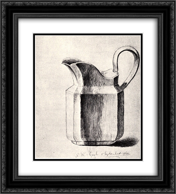 Milk Jug 20x22 Black Ornate Wood Framed Art Print Poster with Double Matting by Van Gogh, Vincent