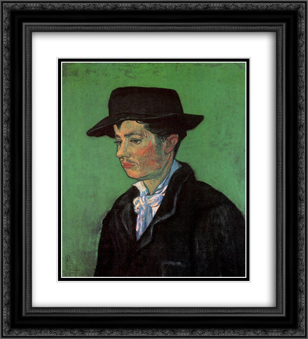 Portrait of Armand Roulin 20x22 Black Ornate Wood Framed Art Print Poster with Double Matting by Van Gogh, Vincent