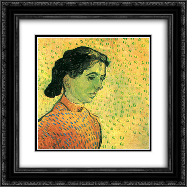 The Little Arlesienne 20x20 Black Ornate Wood Framed Art Print Poster with Double Matting by Van Gogh, Vincent