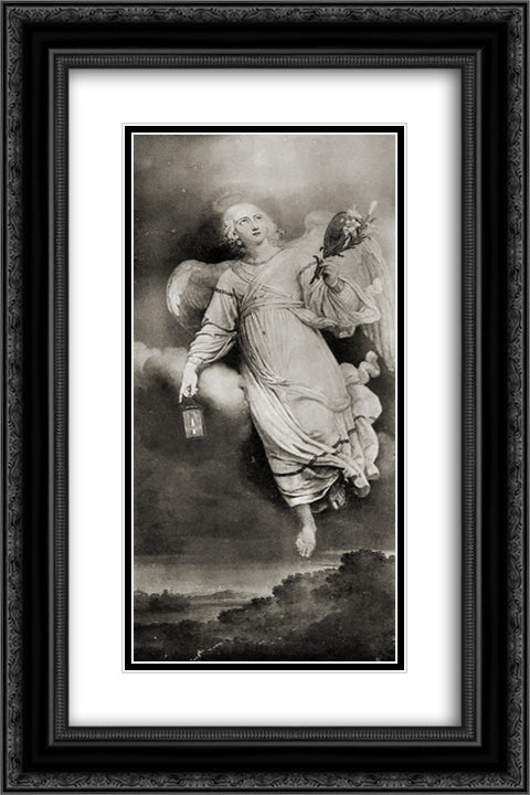 Archangel Gavriil 16x24 Black Ornate Wood Framed Art Print Poster with Double Matting by Borovikovsky, Vladimir