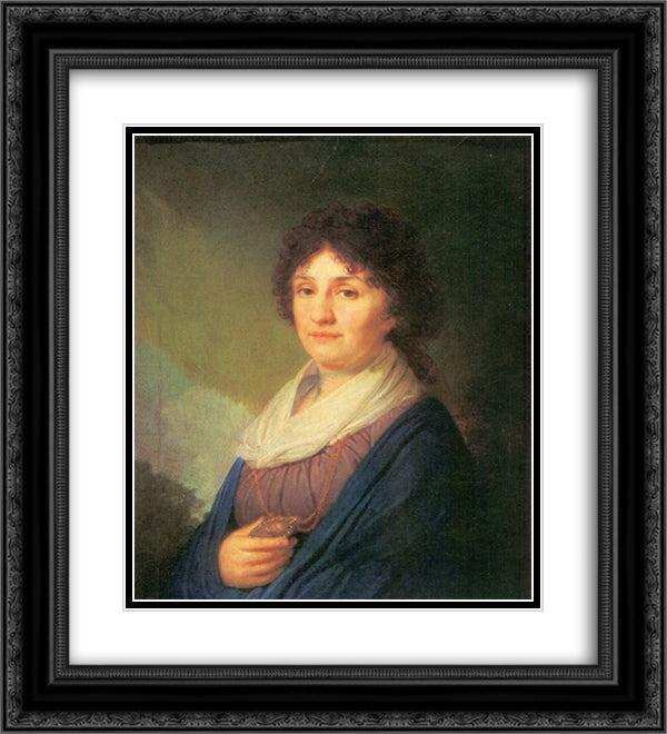 Ekaterina Davydova 20x22 Black Ornate Wood Framed Art Print Poster with Double Matting by Borovikovsky, Vladimir