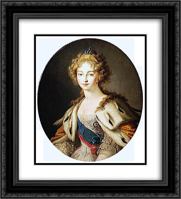 Elisabeth Alexeievna Tsarina of Russia 20x22 Black Ornate Wood Framed Art Print Poster with Double Matting by Borovikovsky, Vladimir