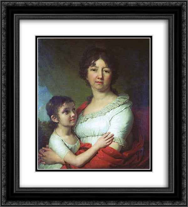 Labzin Anna Evdokimovna 20x22 Black Ornate Wood Framed Art Print Poster with Double Matting by Borovikovsky, Vladimir