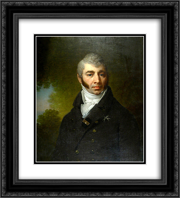Minas Lazarev Borovikovsky 20x22 Black Ornate Wood Framed Art Print Poster with Double Matting by Borovikovsky, Vladimir