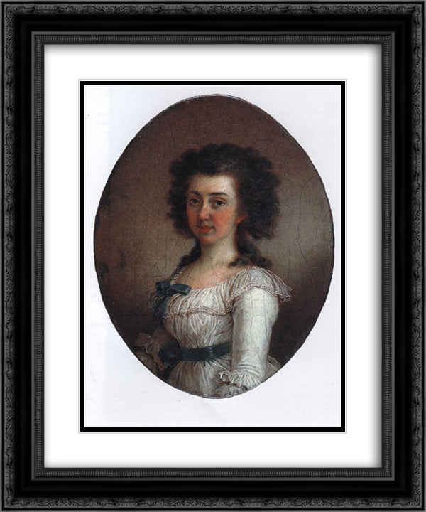 Olenina Elizabeth Markovna 20x24 Black Ornate Wood Framed Art Print Poster with Double Matting by Borovikovsky, Vladimir