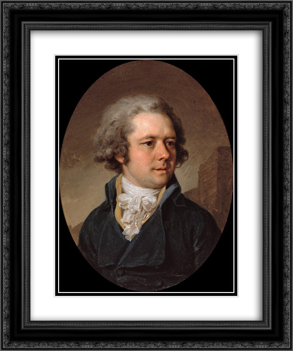 Portrait of Adam Adamovich Menelas 20x24 Black Ornate Wood Framed Art Print Poster with Double Matting by Borovikovsky, Vladimir