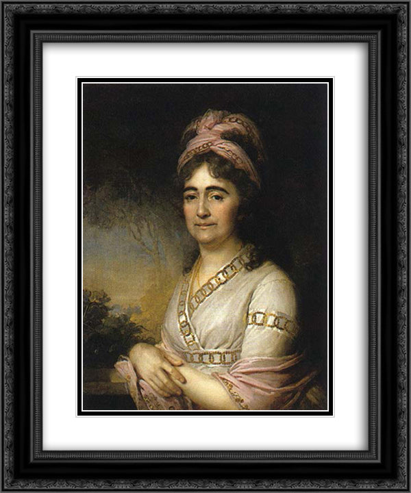 Portrait of Martha Arbeneva 20x24 Black Ornate Wood Framed Art Print Poster with Double Matting by Borovikovsky, Vladimir