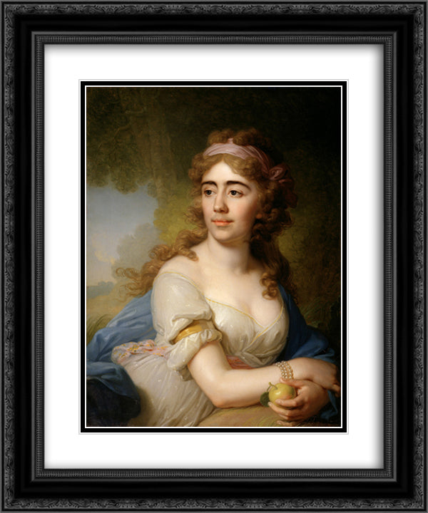 Skobeeva 20x24 Black Ornate Wood Framed Art Print Poster with Double Matting by Borovikovsky, Vladimir