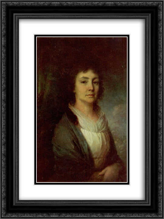 Vera Ivanovna Arseniev 18x24 Black Ornate Wood Framed Art Print Poster with Double Matting by Borovikovsky, Vladimir