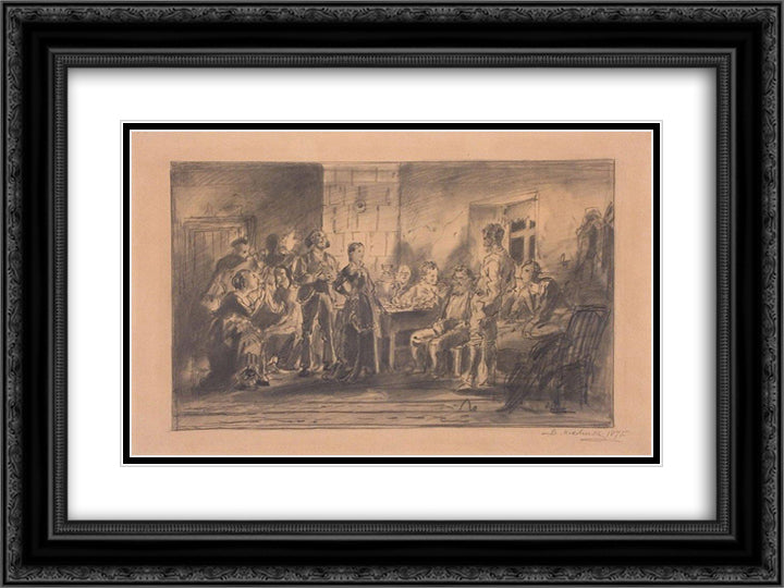 A Party 24x18 Black Ornate Wood Framed Art Print Poster with Double Matting by Makovsky, Vladimir