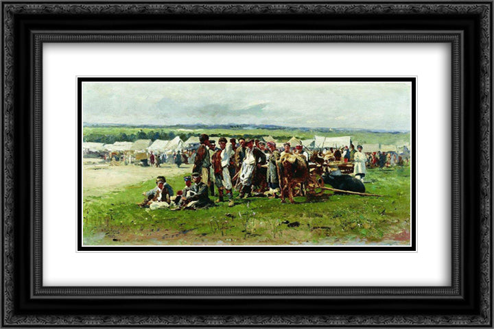 Fair 24x16 Black Ornate Wood Framed Art Print Poster with Double Matting by Makovsky, Vladimir
