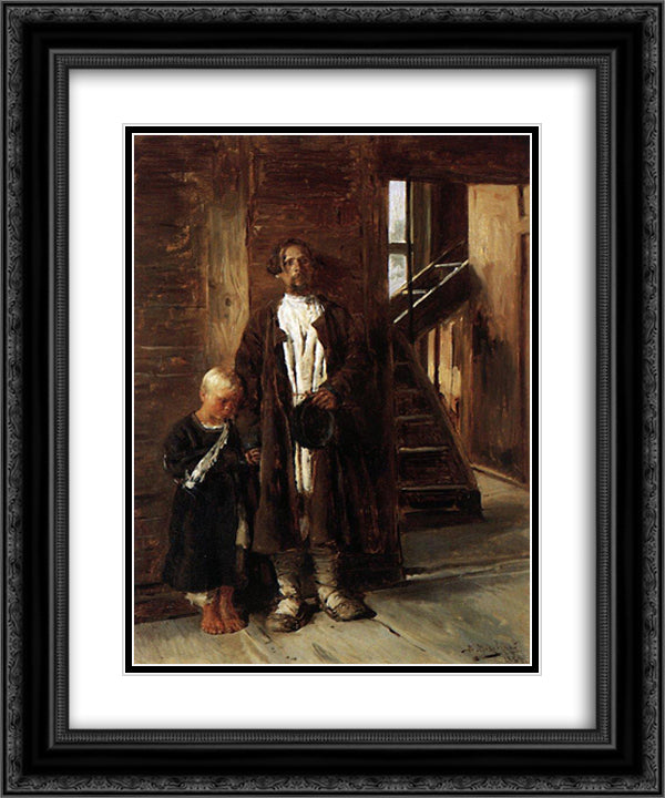 In Search of Medicine 20x24 Black Ornate Wood Framed Art Print Poster with Double Matting by Makovsky, Vladimir