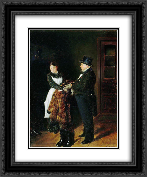 In the hall 20x24 Black Ornate Wood Framed Art Print Poster with Double Matting by Makovsky, Vladimir
