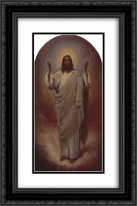 Jesus Christ 16x24 Black Ornate Wood Framed Art Print Poster with Double Matting by Makovsky, Vladimir
