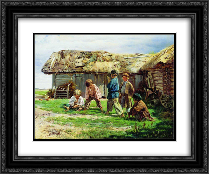 Knuckles 24x20 Black Ornate Wood Framed Art Print Poster with Double Matting by Makovsky, Vladimir