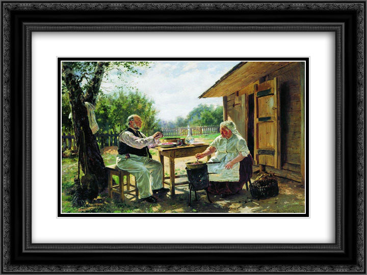 Making Jam 24x18 Black Ornate Wood Framed Art Print Poster with Double Matting by Makovsky, Vladimir