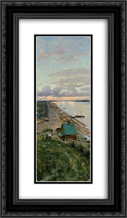 Summer 14x24 Black Ornate Wood Framed Art Print Poster with Double Matting by Makovsky, Vladimir