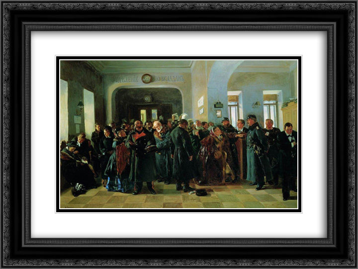 The Collapse of a Bank 24x18 Black Ornate Wood Framed Art Print Poster with Double Matting by Makovsky, Vladimir