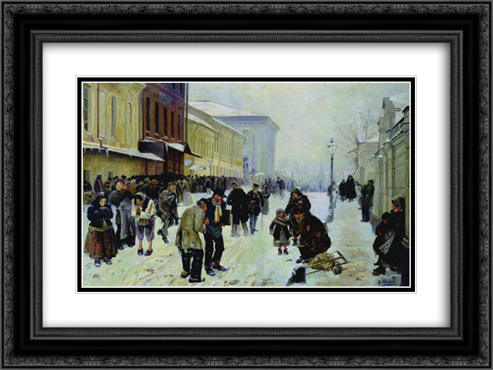 The Doss House 24x18 Black Ornate Wood Framed Art Print Poster with Double Matting by Makovsky, Vladimir