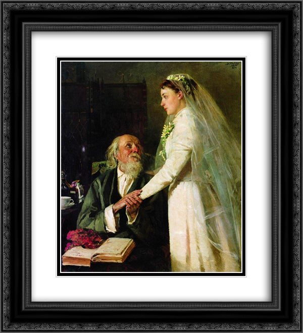 To crown (Farewell) 20x22 Black Ornate Wood Framed Art Print Poster with Double Matting by Makovsky, Vladimir