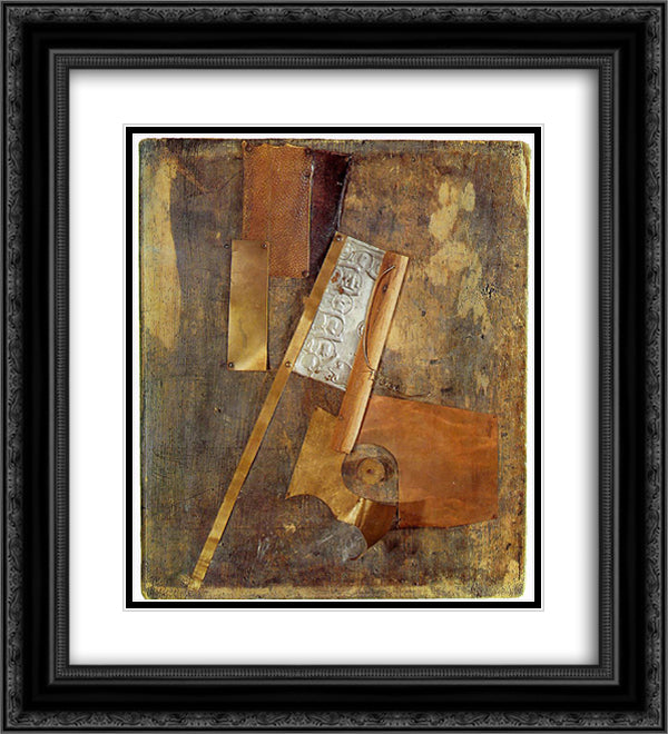 Relief 20x22 Black Ornate Wood Framed Art Print Poster with Double Matting by Tatlin, Vladimir